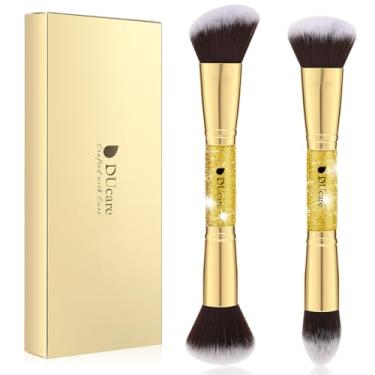 Imagem de DUcare Pincéis de maquiagem Duo End Base Pó Buffer e Contorno Ferramentas Cosméticas Sintéticas 2 Peças