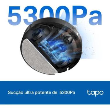 Imagem de Robô Aspirador Tapo Rv30 Max Preto 2 em 1 com Mop Inteligente e Lidar,
