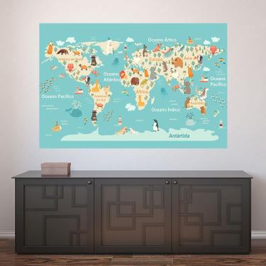Imagem de Painel Adesivo de Parede - Mapa Mundi - Mundo - 1344pnm