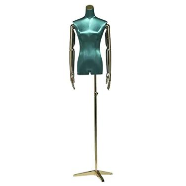 Imagem de Female Mannequin Torso Torso de manequim de busto feminino em forma de vestido, bustos de forma de vestido de meio comprimento com braços, modelo manequim para exibição realista de roupas (Color : Gr