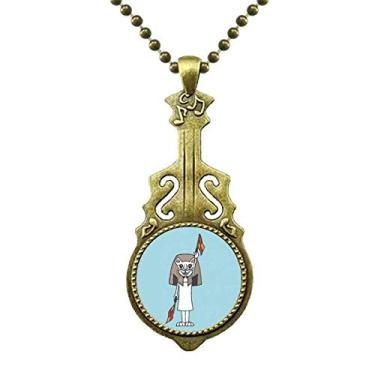 Imagem de DIYthinker Colar de árbitro com bandeira de árbitro e gato com pingente de música de guitarra antiga