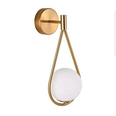 Imagem de Luminária Arandela Gota Metal Vidro Moderna Dourado Polido