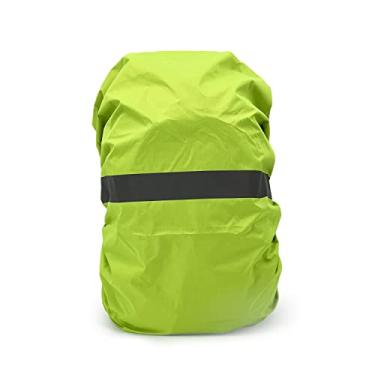 Imagem de Jaegvida Capa de mochila impermeável capa de chuva para 30L-100L multitamanhos para caminhadas, acampamento ao ar livre (faixa refletiva verde claro, 60-70L)