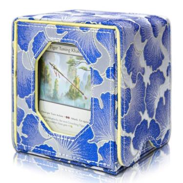 Imagem de Sanseking Caixa de baralho Magic Commander para cartões colecionáveis MTG serve para mais de 100 caixas de baralho de cetim macio de manga dupla com janela de exibição Commander Presente mágico para