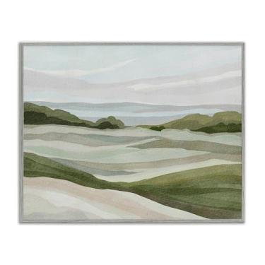 Imagem de Stupell Industries Simple Rolling Green Hills Gray Framed Giclee Art Design por Nikita Jariwala, 14 x 11