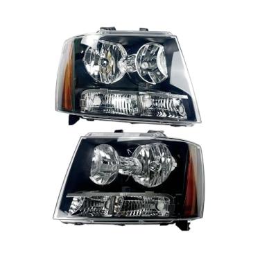 Imagem de SIEMID Par de conjuntos de faróis para Chevrolet 2007 2009 2013 Silverado 1500 2007 2014 Silverad.o 2500 3500 HD Aprovado pelo DOT, caixa preta fumê com refletor âmbar inclui lâmpadas sem arnês