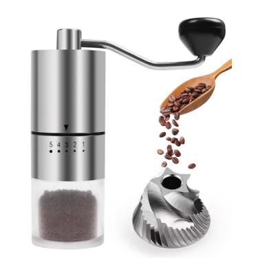 Imagem de moedor de café manual QYS-003 - Rebarba de aço inoxidável - prata
