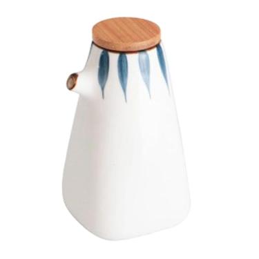 Imagem de Ｂｅｓｇａ Dispensador de óleo de cerâmica, jarra, bico dosador decorativo, 220ml, estilo chinês, com tampa, para óleo, xarope, molho de soja e shoyu, Style C