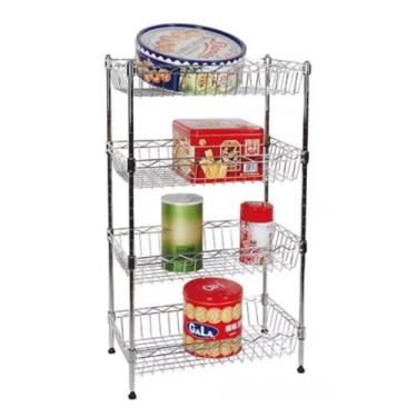 Imagem de Estante Fruteira Multiuso de Aço com 4 Cestos Ajustáveis - Uteall