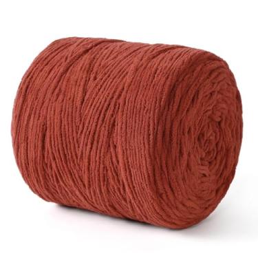 Imagem de Fio de chenille grosso para crochê, macio, grosso, fofo, volumoso, para tricô à mão, cobertores amigurumi, almofada, decoração de casa, artesanato DIY (vermelho ferrugem, 500 jardas)