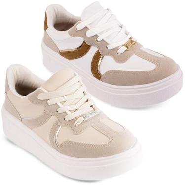 Imagem de Tênis Vizzano Feminino Casual Confortável Original 1339346, Dourado, 3