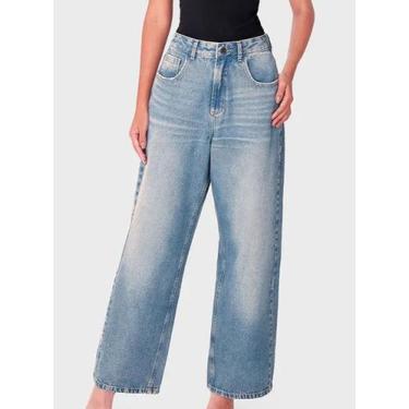 Imagem de Calça Jeans Relaxed Fit Enfim 1000131515 Feminina Cintura Média Algodã