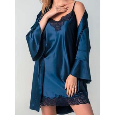 Imagem de Robe Transpassado Inspirate 150110 Feminino Luxury Cetim Dull T. P/G, 
