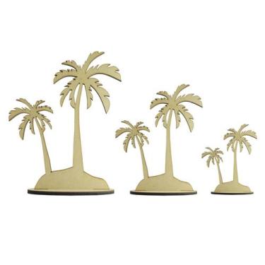 Imagem de Trio para Enfeite de Mesa Festa Coqueiro P/M/G MDF 9mm Madeira - Ataca