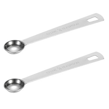 Imagem de PATIKIL 2 colheres de sopa de 1,25 ml, colher de medida, 1/4 colher de sopa, colher de medição individual de aço inoxidável, apenas para café moído e chá em pó solto