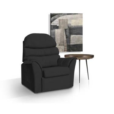 Imagem de Poltrona do Papai Reclinável Retrátil em Veludo Preto  - ARTE ESTOFADO