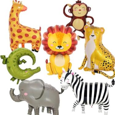 Imagem de Safari Balloons Zoo Animals Foil Balloons Jungle Balloon for Safari Birthday Party Decorations Hunting Party Decor Jungle Birthday Party Decor Wildlife Theme Baby Shower Zoo Party Decoration Supplies