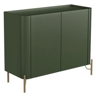 Imagem de Buffet Para Sala de Jantar 2 Portas 1 Gaveta Pés Industrial Dourado Na