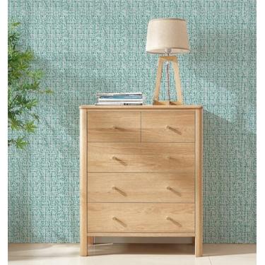 Imagem de Papel de parede 3D em relevo macio com textura de linho autoadesivo espesso anticolisão papel de parede de espuma de cor sólida para uso doméstico textura de linho branco/verde 50 * 1000 cm