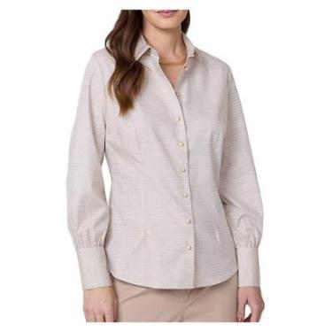 Imagem de Camisa Feminina Dudalina Slim Maquinetada Bege Claro - 53063-Feminino
