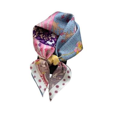 Imagem de Lenço Quadrado De Seda 70cm Para Mulheres, Elegante, Para Bolsa, Faixa