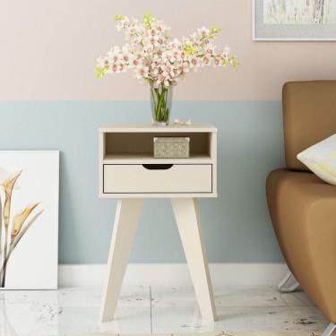 Imagem de Mesa de Apoio 1 Gaveta e Nicho Vip Artely Off White