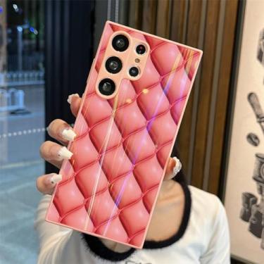 Imagem de Capa de acrílico revestida Aurora para Samsung Galaxy S23 Ultra S22 S21 Plus S20 FE A52 A12 A72 A54 A32 A71 A51 A13 A50 Capa colorida, rosa, para Samsung A74