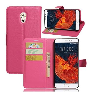 Imagem de Capa carteira MEIZU Pro 6 Plus, capa carteira flip de couro PU premium com compartimento para cartão, suporte e fecho magnético [capa interior à prova de choque de TPU] Compatível com MEIZU Pro 6 Plus