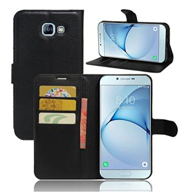 Imagem de Capa carteira para Samsung Galaxy A8 (2016), capa carteira flip de couro PU premium com compartimento para cartão, suporte e fecho magnético [capa interior à prova de choque de TPU] compatível com
