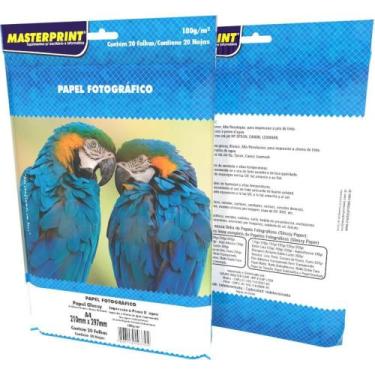 Imagem de Papel Fotográfico INKJET A4 GLOSSY 180G Pacote com 20 Folhas - Masterp