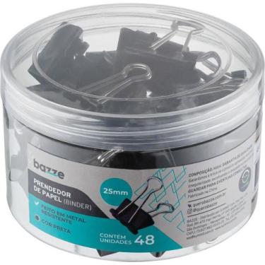 Imagem de Prendedor de Papel Bazze Binder 25MM Preto Pote com 48 Unidades - Summ