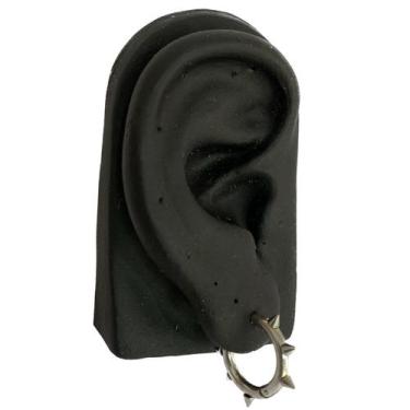 Imagem de Brinco Masculino Argola Spike Fino Prata Aço Cirúrgico  - Azmar Varied