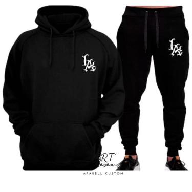 Imagem de Conjunto Moletom Estampado Personalizado LA Unissex Malha 100% Algodao