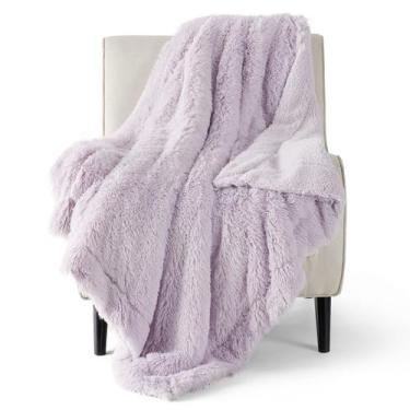 Imagem de Cobertor Pelúcia Bedsure Lavanda - 50x60cm - Toque Macio e Acolhedor