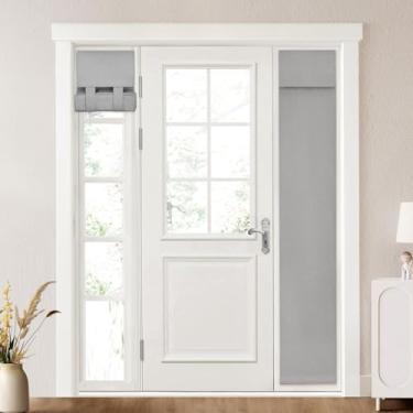 Imagem de Cortinas de porta francesas 100% blackout texturizadas de linho cortinas de janela de porta com isolamento térmico cortinas com a mesma cor e textura em ambos os lados para qualquer cômodo L30 x C 168