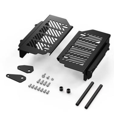 Imagem de NICECNC Protetores de radiador pretos compatíveis com Husqvarna 125-450cc TE//FE 2017-2019 125-450cc TC/TX/FC/FX 2016-2019 compatível com KTM 25-500cc XCW/XCFW/EXC/EXC-F/TPI/Six Days 2017-2020