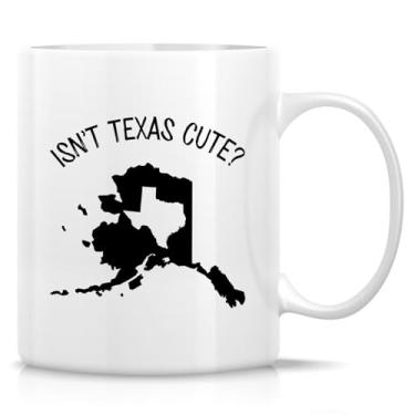 Imagem de Retreez Caneca fofa engraçada Alaska Isn't Texas – 325 ml xícara de café ou chá de cerâmica – Presente hilário para texanos, fãs do Alasca, humor do orgulho do estado – aniversário, presente de férias