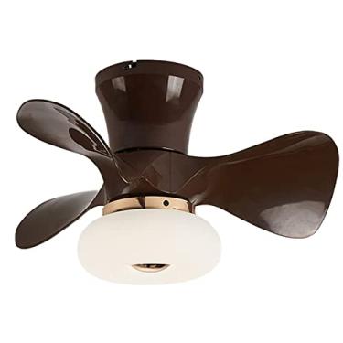 Imagem de Ventiladores de teto com luzes e controle remoto Silent Mini Led Ventilador de teto regulável Lustre 64W Reversível 6 velocidades Timer Ventilador de teto com iluminação para sala de estar Q