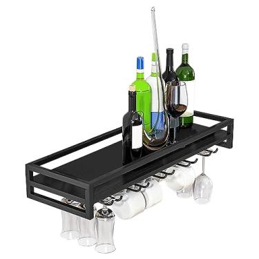 Imagem de Suporte de copo de vinho montado na parede, cabide de metal para taças de vinho com parafusos, suporte de taças de vinho resistente e durável, para suporte de cabide de copo de vinho de cozinha