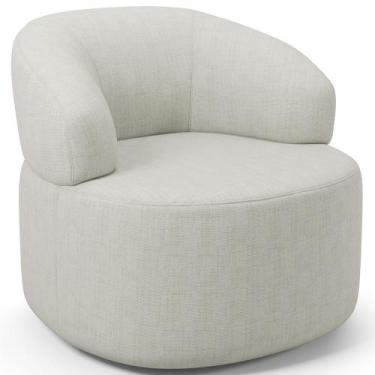 Imagem de Poltrona Giratória Orgânica Para Sala de Estar Living Helena L02 Linho