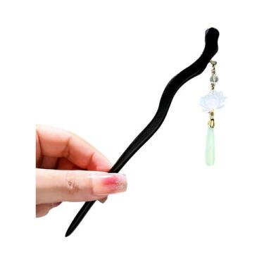 Imagem de Grampos De Cabelo Florais De Acetato De Madeira, Estilo Chinês Retrô, 