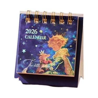 Imagem de Calendário De Mesa Mini Portátil Série Príncipe Com Efeito Bronzeado P