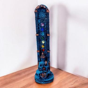 Imagem de Incensário Buda 7 Chakras Porta Incenso Decorativo Zen Resin - ASA