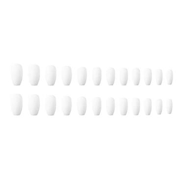 Imagem de Zwbfu 24 Pcs Bailarina Cor Pura Fosco Unhas de Caixão Cobertura Completa Média Gel Fosco Imprensa Fosco Em Unhas Unhas Artificiais Conjuntos de Dicas de Arte