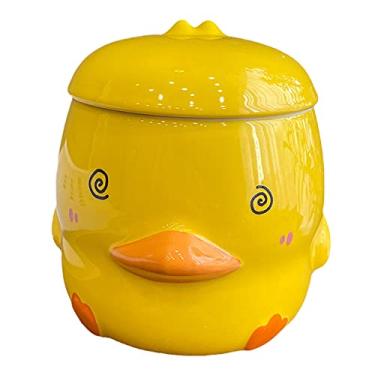 Imagem de Caneca de princesa com tampa 3D xícara de café de cerâmica xícara de chá lua presente escritório casa (tontura de pato, 400 ml)