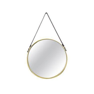 Imagem de Espelho Redondo Decorativo Luxo Dourado 45cm 6381 - Mart