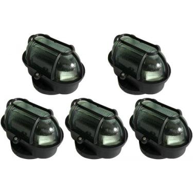 Imagem de Kit C/5 - Luminaria Tartaruga Pvc Shintech Preta Com Vidr..., Bivolt