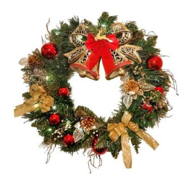 Imagem de Guirlanda De Natal Decorada Luzes De Led 50cmx50cm Luxo - Amor Lindo B