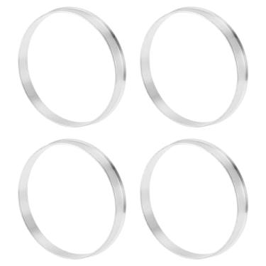 Imagem de INFINAUTO Anéis centralizados no cubo da roda do carro OD 71,6 mm para ID 69,6 mm eixo central de rodas amortecedores Hubrings liga de alumínio tom prata durável