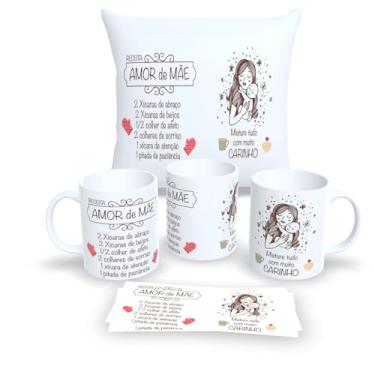 Imagem de Kit Com Almofada 30x30cm e Caneca de Porcelana dia das Mães (Kit dia das Mães 6)